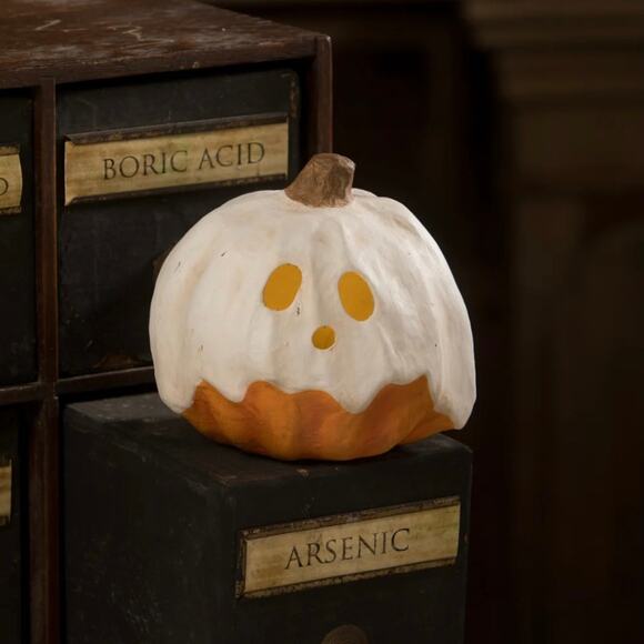 Bethany Lowe Ghost Jack O Lantern Luminary Medium 5" TJ2327 Halloween NEW